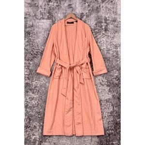 Vintage Loro Piana Robe Medium Womens 100% Cashmere Duster Coat Pink